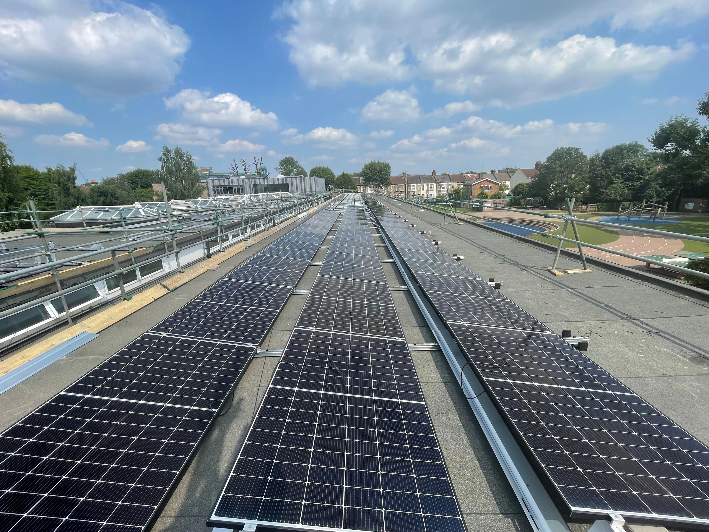 Installation of over 300 solar panels for a commercial job. St.Stephen School and Children's Centre, London, photo 1